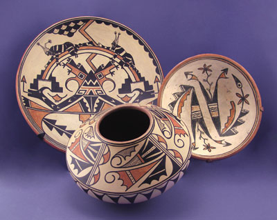 Maria and Julian Martinez polychrome pottery
