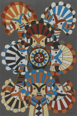 Emil J. Bisttram (1895-1976) Kachinas c.1940