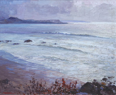 Fremont Ellis (1897-1985) Seascape Oil on Canvas 25 x 30 Purchased in Santa Fe 1960