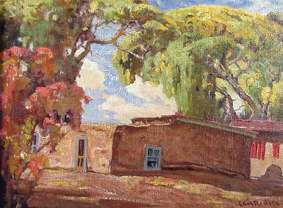 Carl Redin (1892 -1944) Adobe Casa with Chiles