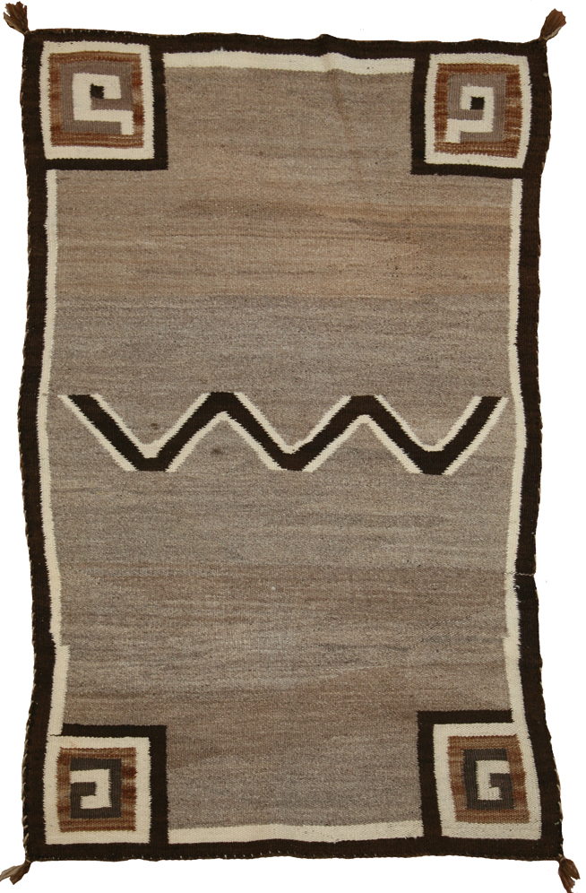 Navajo Double Saddle Blanket c. 1900-10 54 x 33 Navajo Double Saddle Blanket
