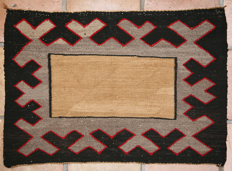 Navajo Single Saddle Blanket c. 1915 25.5 x 35 Navajo Single Saddle Blanket