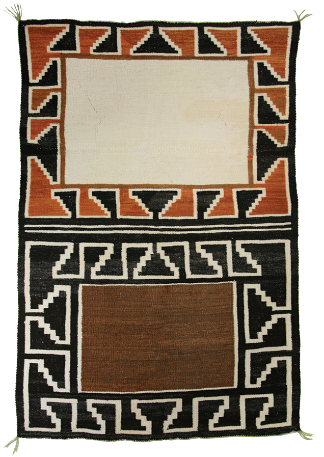 Navajo Double Saddle Blanket c. 1915 48.5 x 33 Navajo Double Saddle Blanket