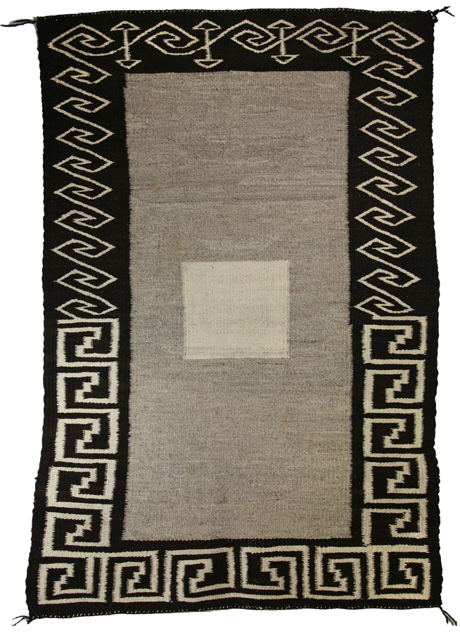 Navajo Double Saddle Blanket c. 1910 50.5 x 33 Navajo Double Saddle Blanket