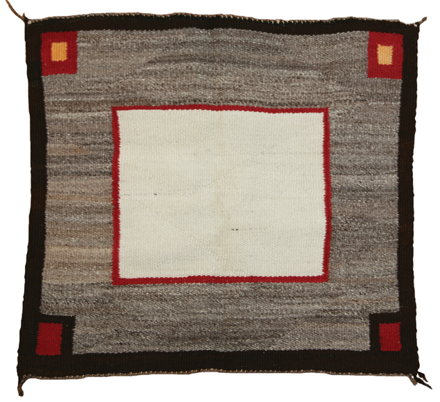 Navajo Single Saddle Blanket c. 1910 25 x 28 Navajo Single Saddle Blanket